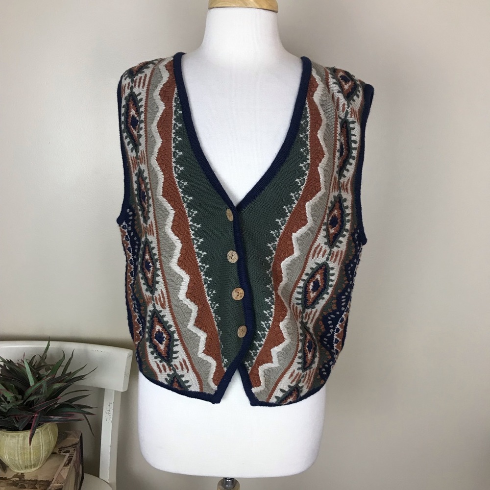Christopher & Banks VTG Aztec Southwest Vest